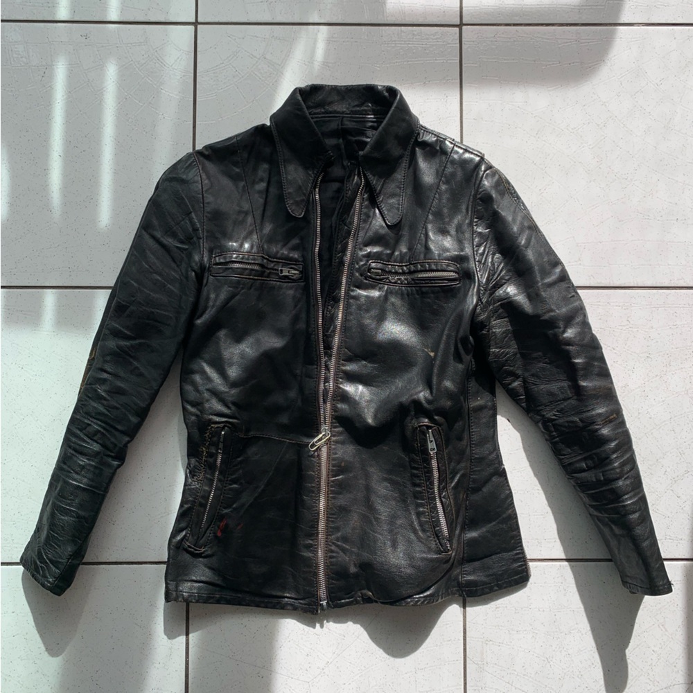 Réal vintage 70’s Women's Black Leather Jacket